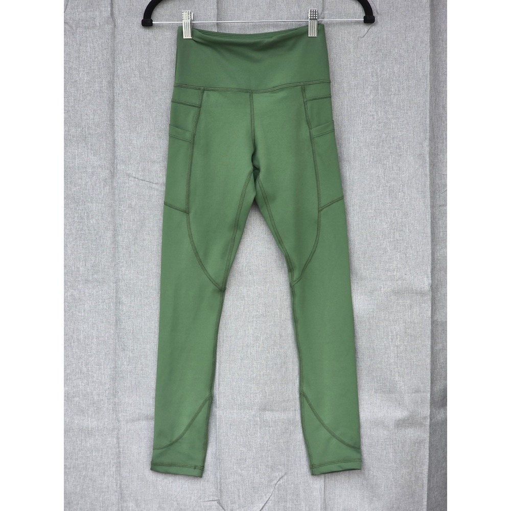 Zyia Active Women Green Pocket High Waisted Leggings Yoga Pants Size 0